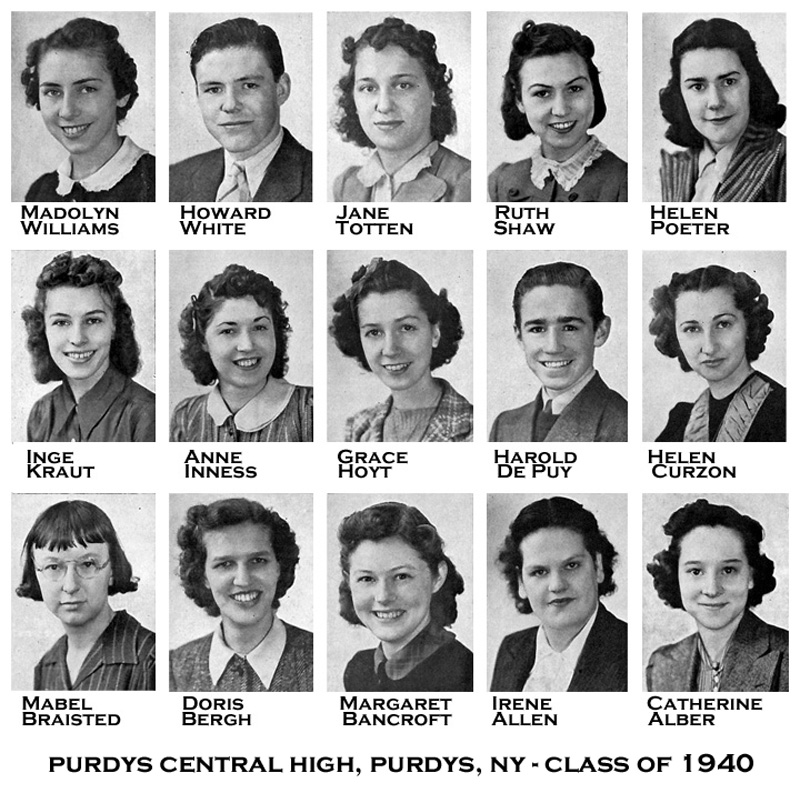 Purdys Central High School - Class of 1940