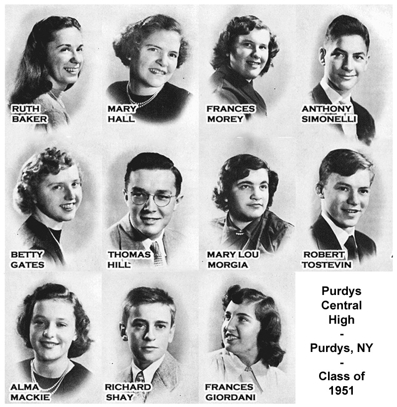 Purdys Central High School - Class of 1951