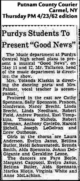 Purdys Central High, 1962, 'Good News' Play - Article